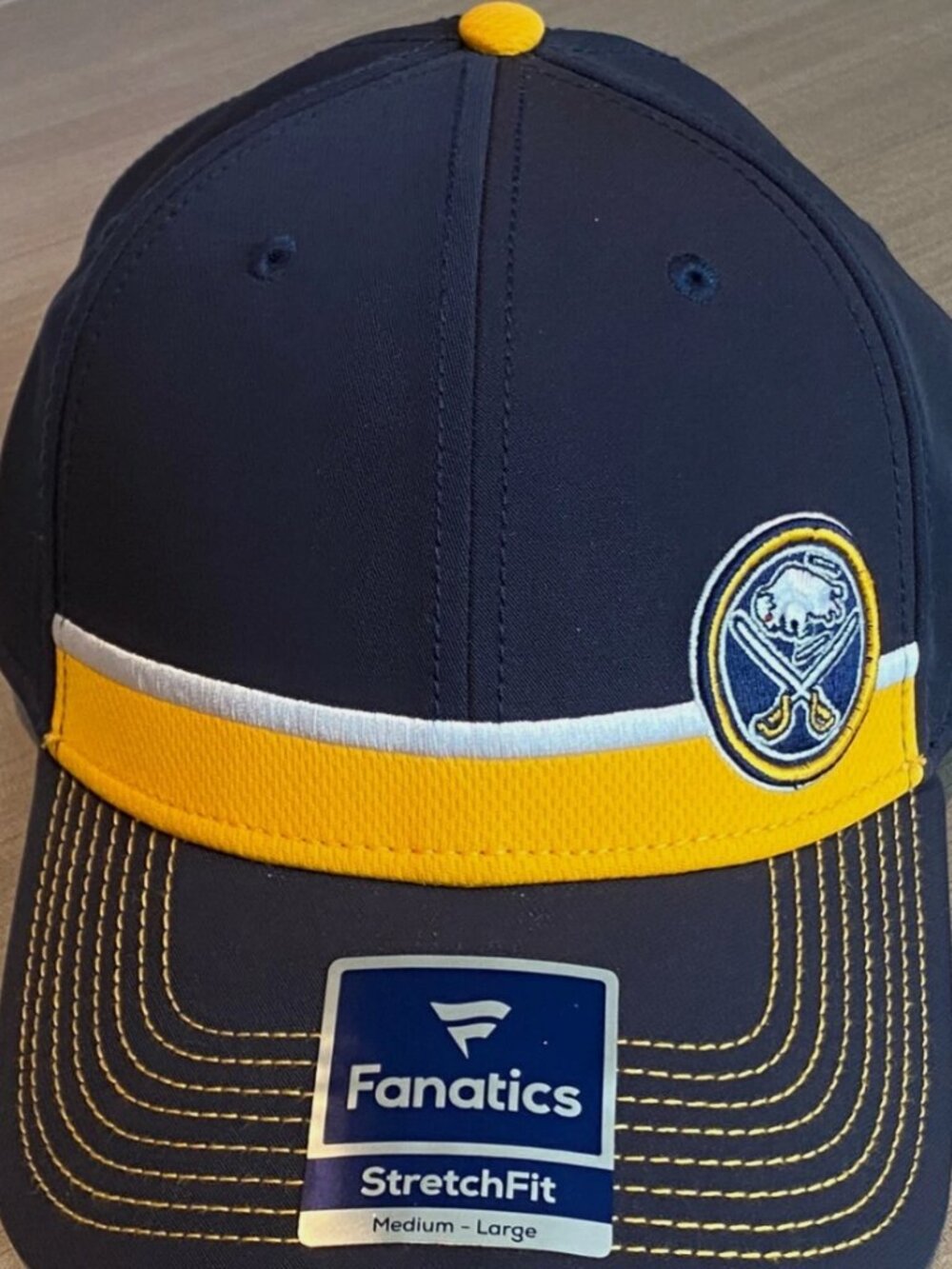 Buffalo Sabres Fanatics Iconic Streak Speed Stretch Fitted Hat Adult M/L
